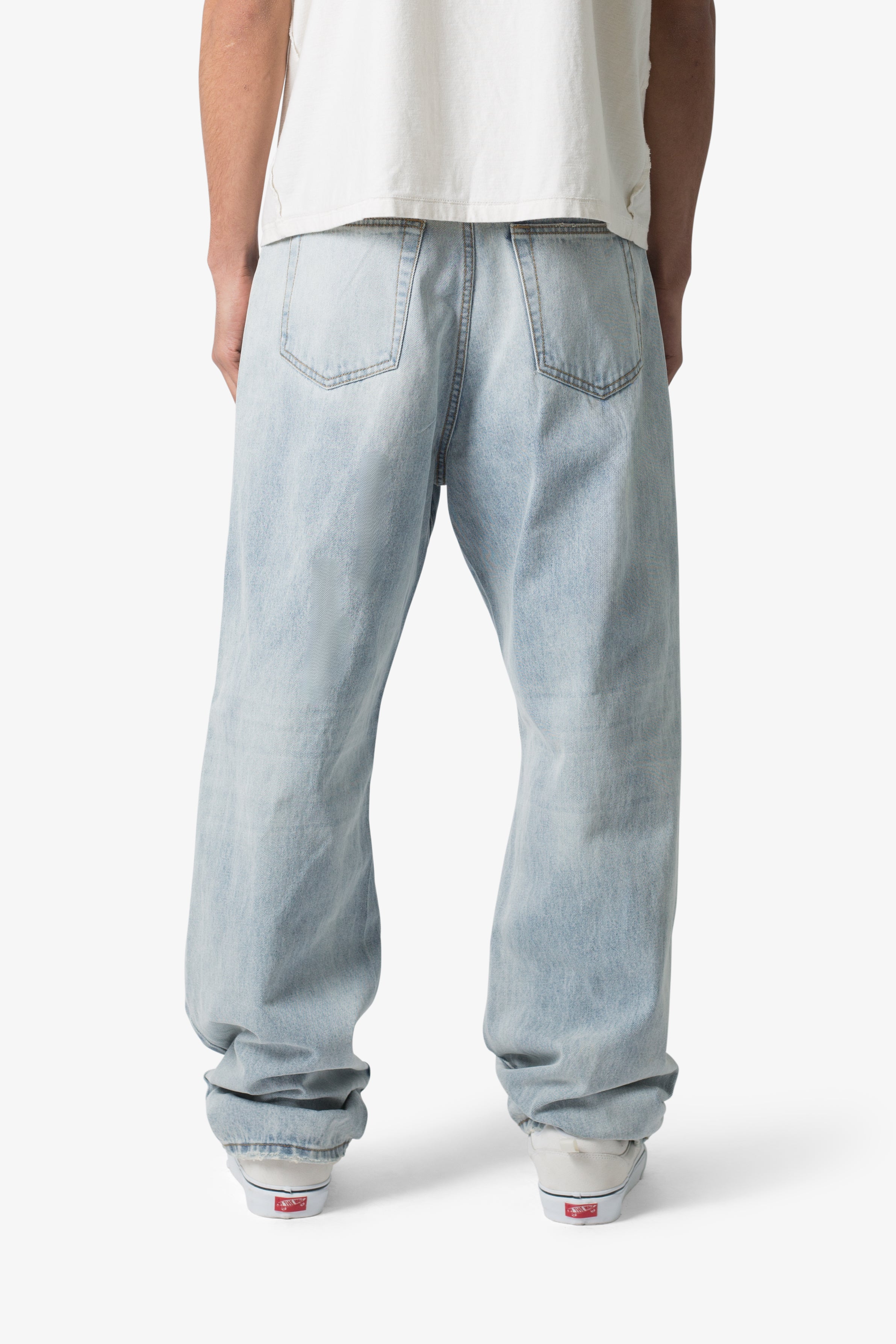 Ultra Baggy Chainstitch Denim - Light Blue