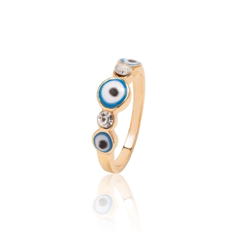 3 Pieces Classic Style Devil's Eye Stainless Steel Plating Gold Plated Open Rings