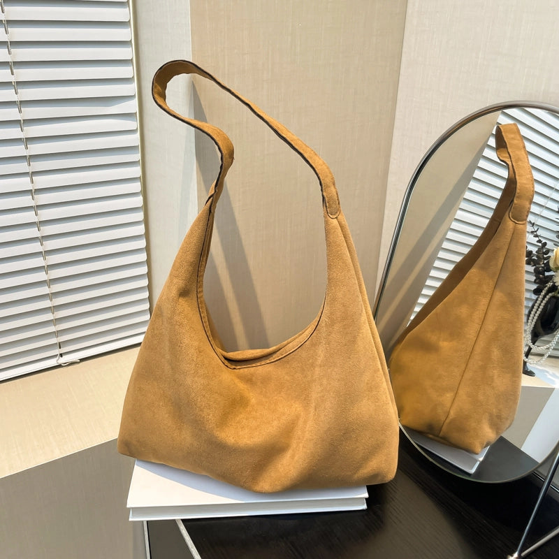 Retro Maillard Style Commuter Large Capacity Lazy Wind Loose Feeling Shoulder Bag Tote Bag