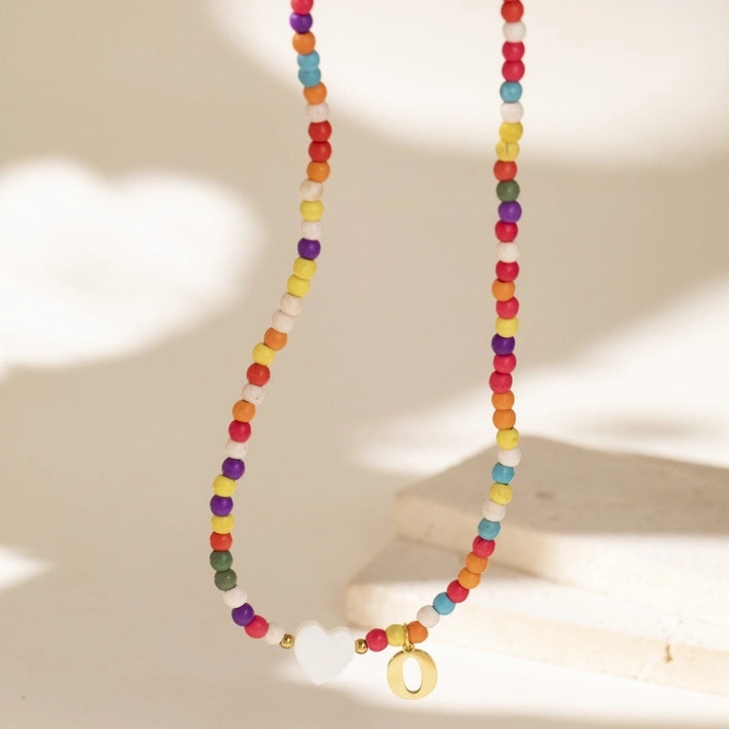 Cute Geometric 304 Stainless Steel Beaded Chain Pendant Necklace