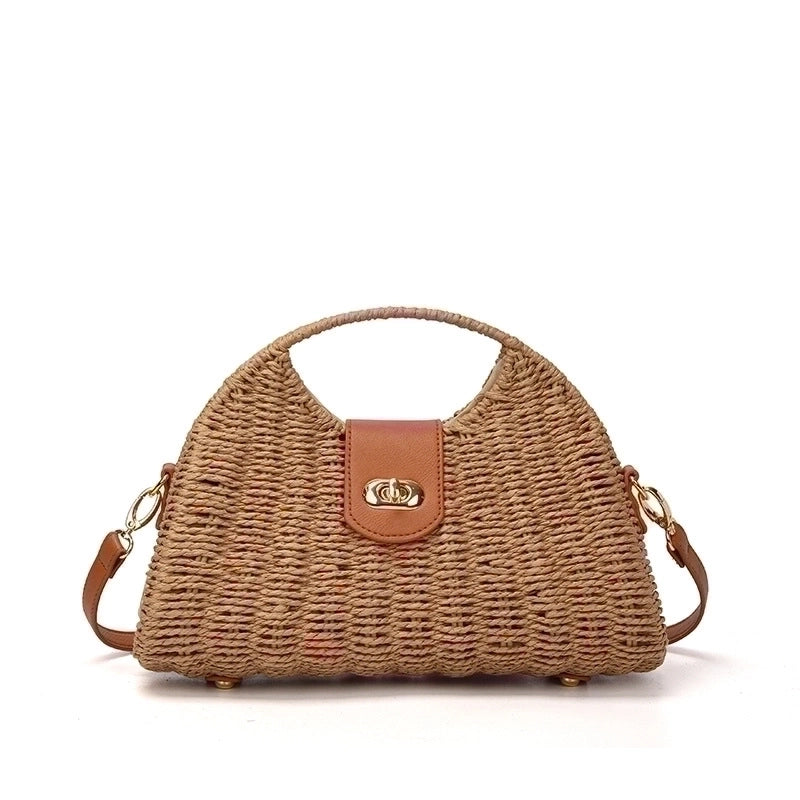 Women's Small Summer Straw Vacation Straw Bag