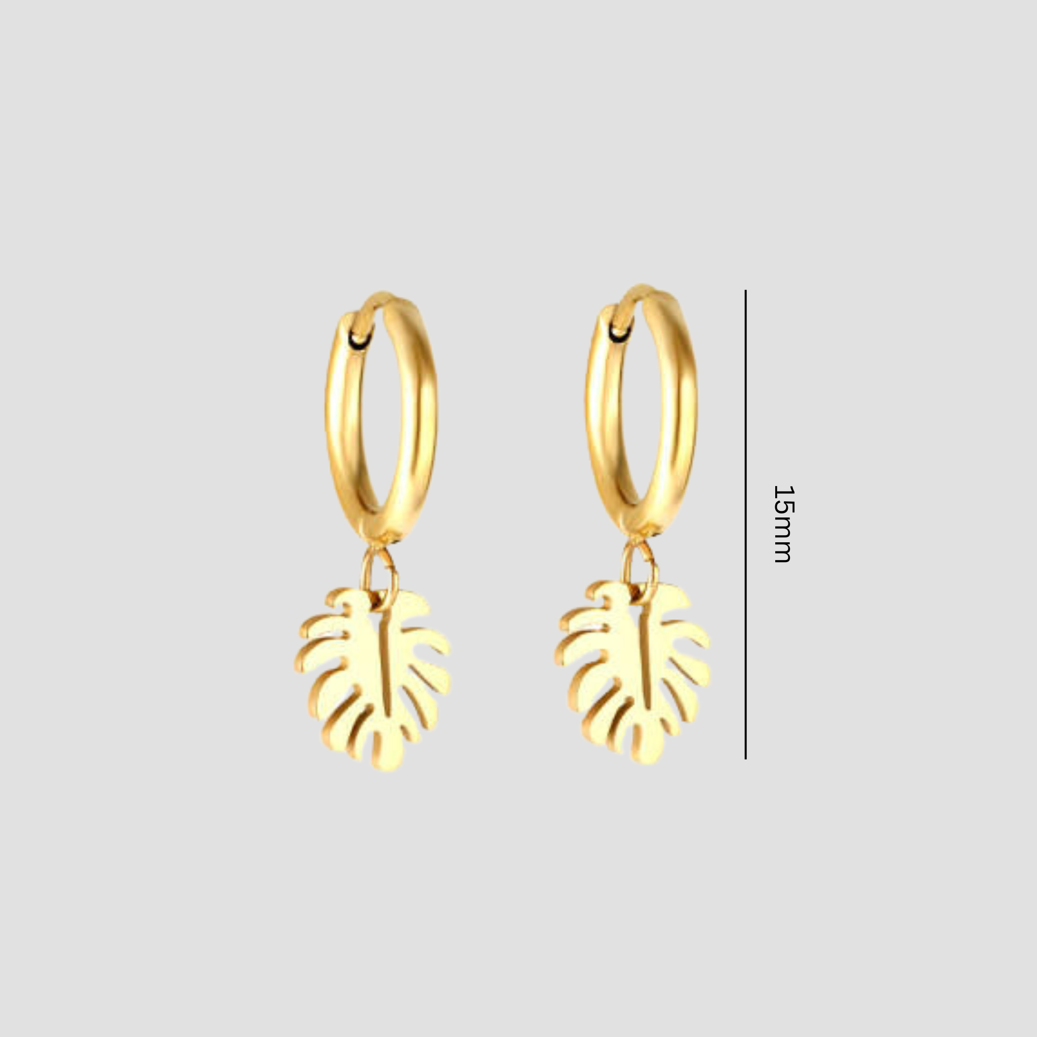 tropical leaf hoops - Gold