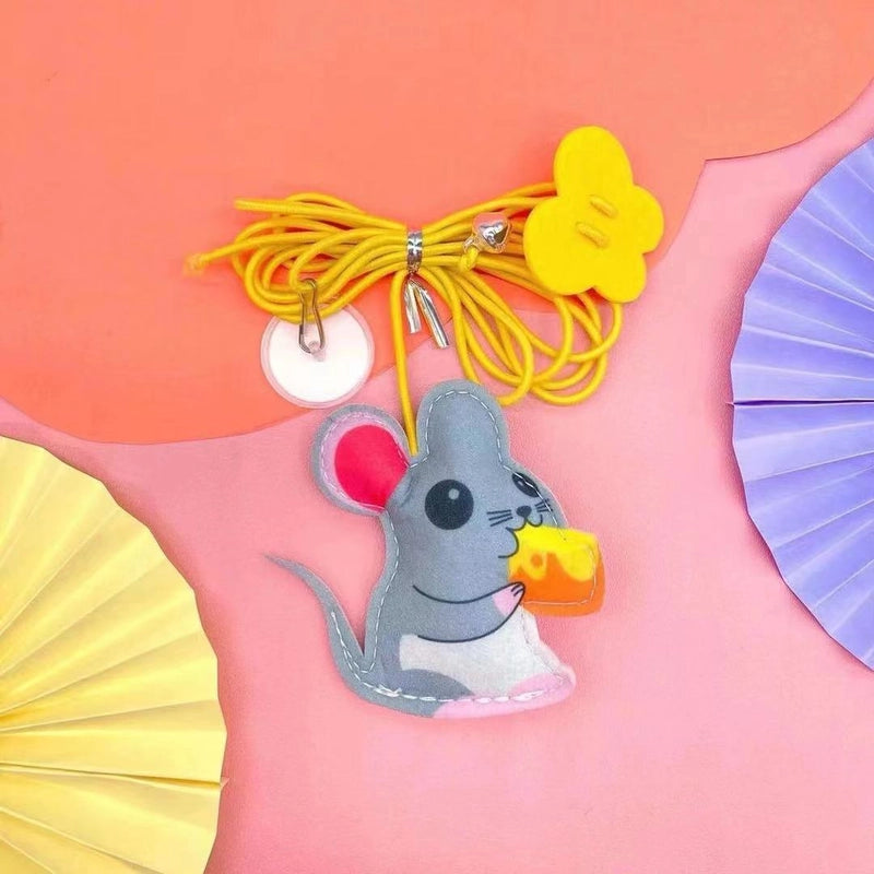 New Retractable Hanging Swing Cat Toy Cat Stick Hanging Door Felt Mouse With Catnip Cat Toy