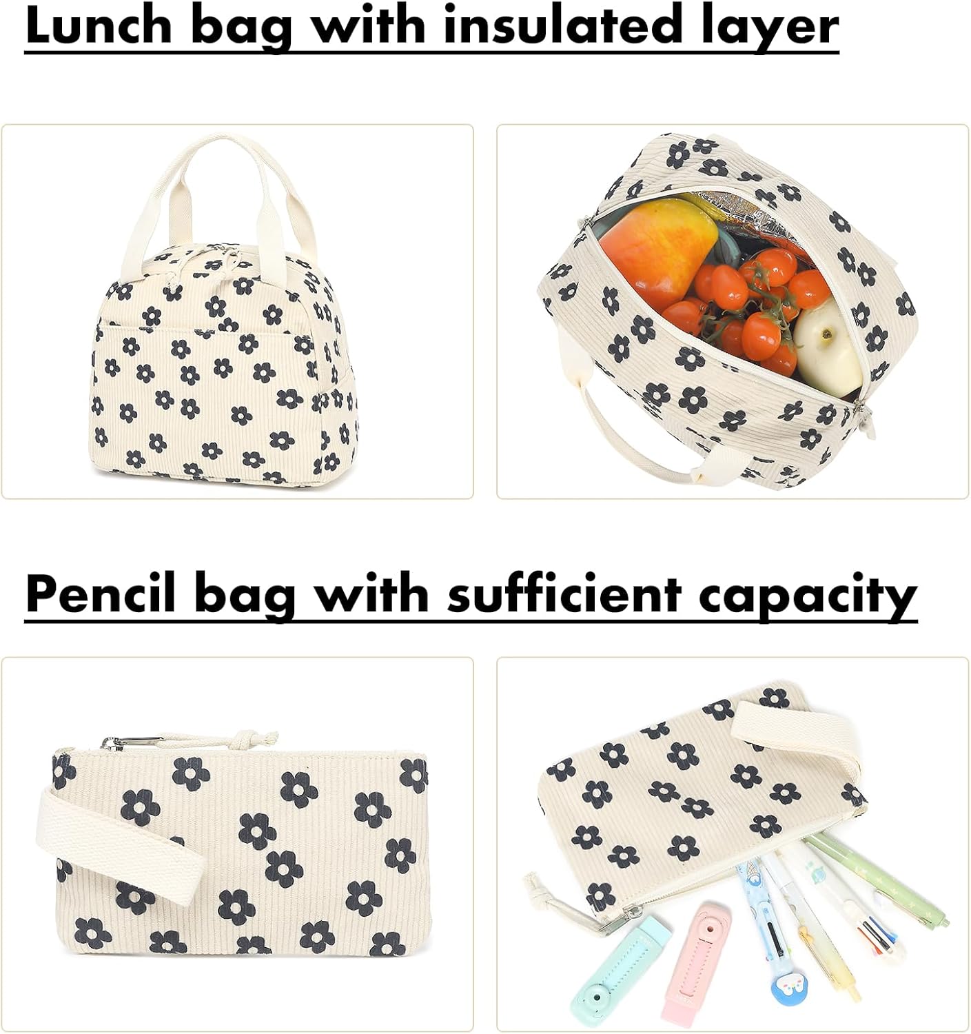 Bluboon School Backpack Teens Girls Boys Kids School Book Bags with Lunch Box Pencil Bag