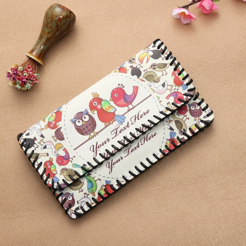 Women's Pu Leather Printing Animal Vintage Style Square Magnetic Buckle Phone Wallets