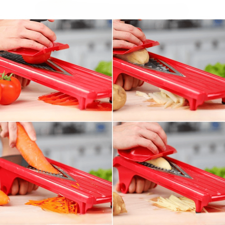 Multifunctional V-shaped slicer with hand guard