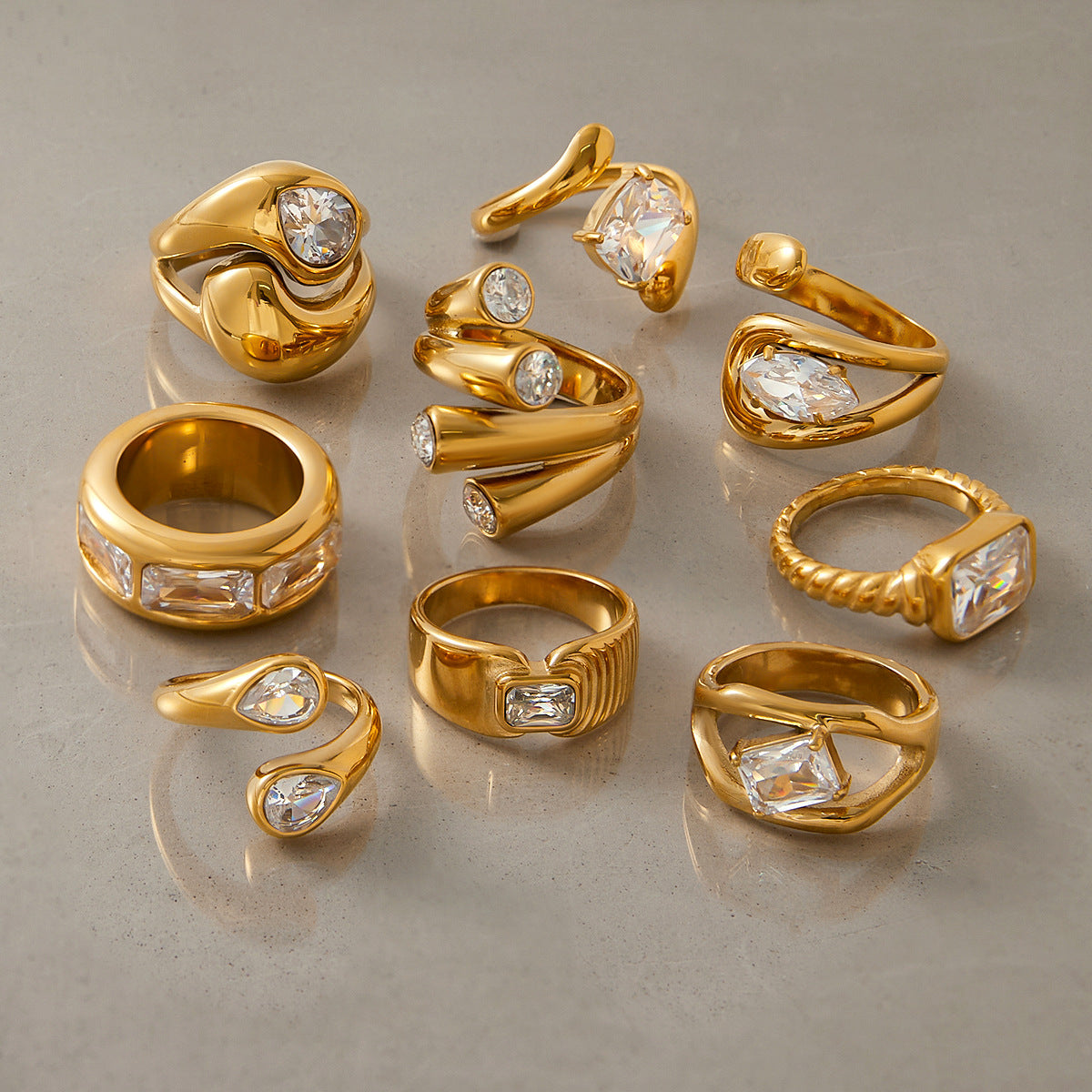 Jie Ding Zircon Ring Titanium Steel Jewelry Stainless Steel Rings
