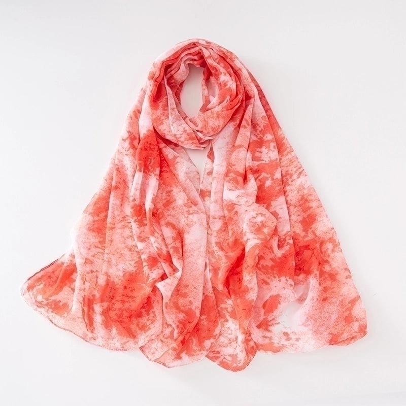 Adults Minimalist Tie Dye Chiffon Printing Dyeing Scarf