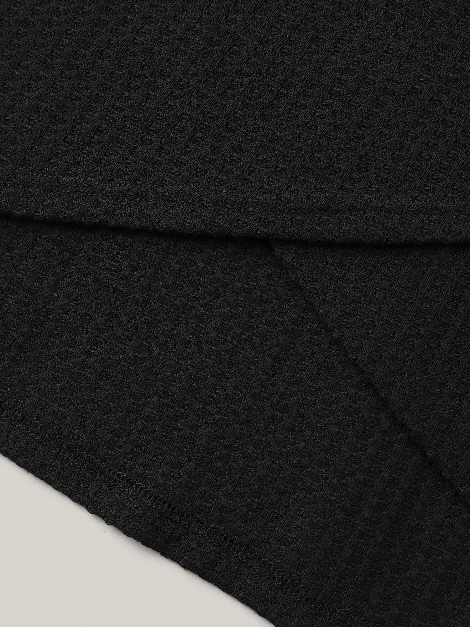 Waffle Grid Stretchy Overlap Back Top