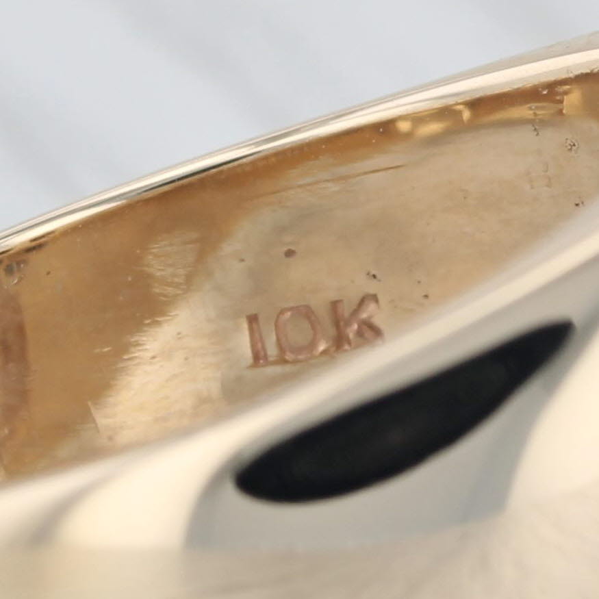 0.15ctw Diamond Shriners Signet Ring 10k Gold Sz 11.5 Masonic Crescent Scimitar