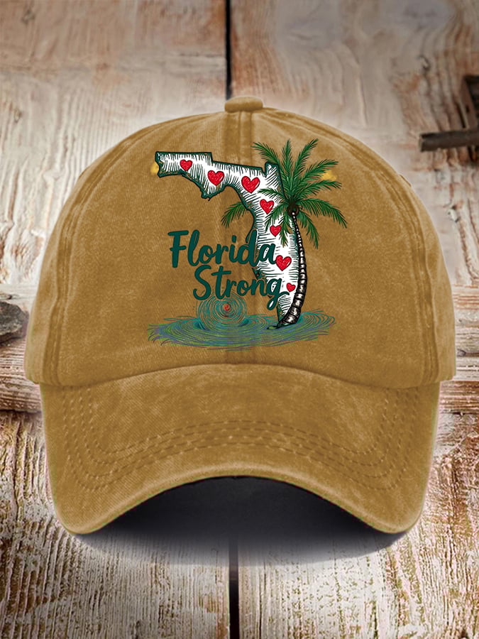 Unisex Distressed Washed Cotton Florida Strong Hot Spot Hat