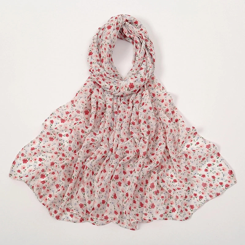 Women's Elegant Sweet Flower Polyester Scarf Shawl