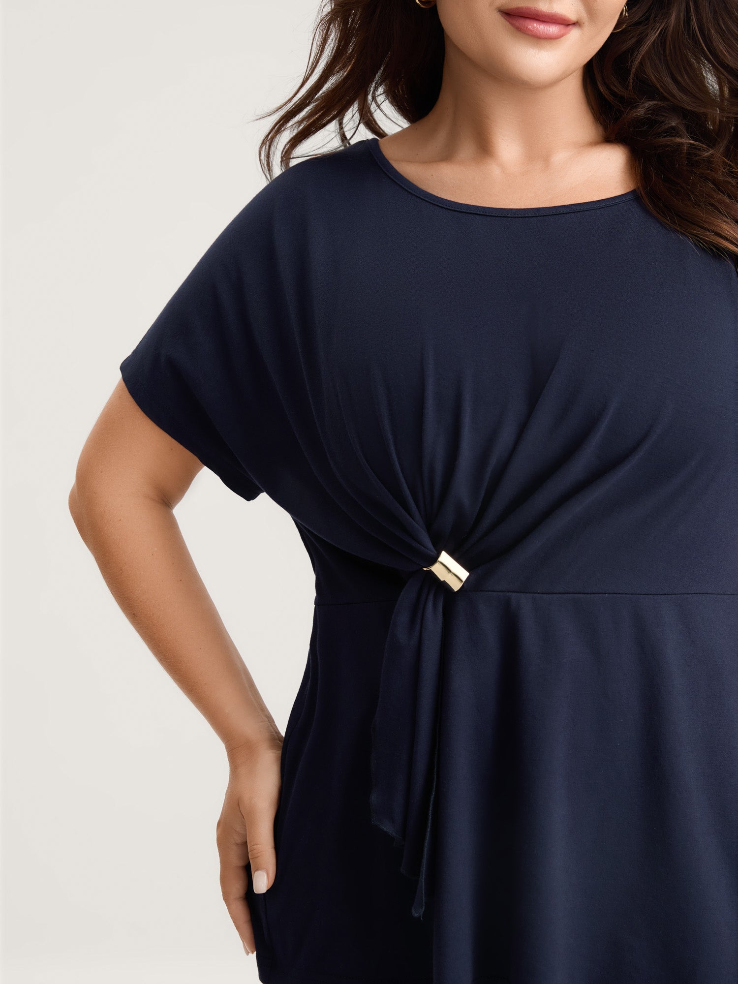 Metal Detail Knotted Plain Top