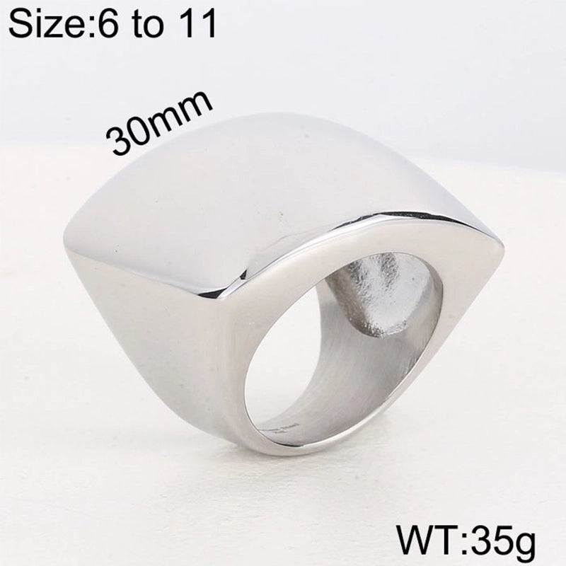 Vintage Style Geometric 304 Stainless Steel 18K Gold Plated Stainless Steel Rings