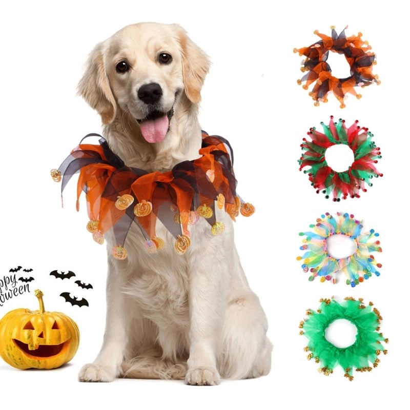 3 Pieces Cute Halloween Pumpkin Pet Collar