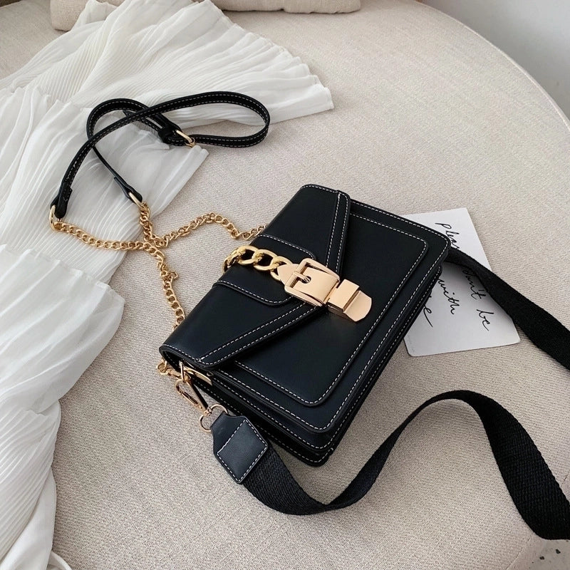 Fashion Contrast Color Broadband Messenger Bag Shoulder Bags