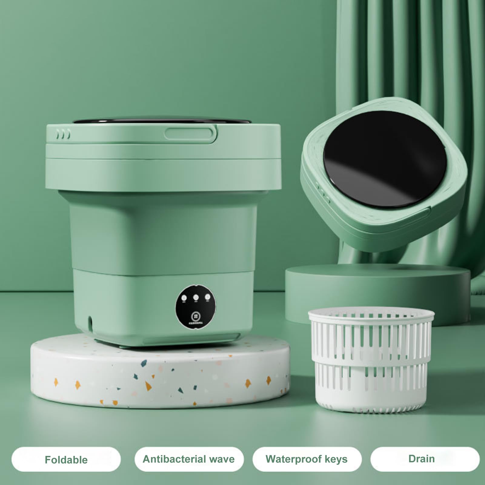Portable Washing Machine -Portable Washer Washing Machine with Drain Basket for Travelling. Camping. Apartment. Dorm