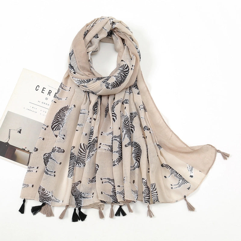 Women'S Bohemian Geometric Cotton And Linen Scarf