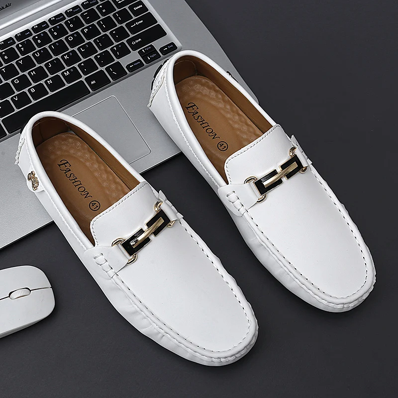 Gameglobeplanet oxford Handmade Leather Men Shoes Casual Slip On Loafers Breathable Men Flats Moccasins Tooling Plus Size women boats shoes