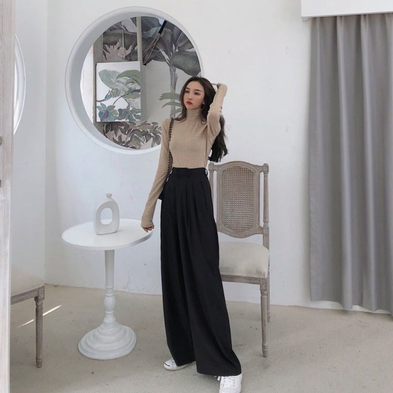 Female Solid Wide Leg Pants