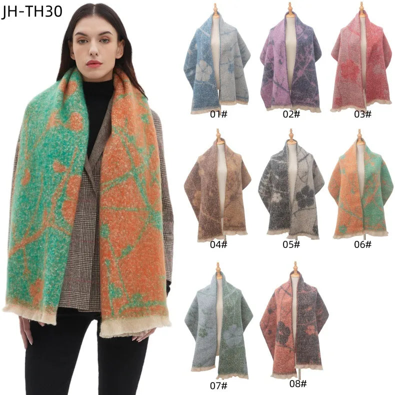 Unisex Casual Minimalist Color Block Polyester Scarf
