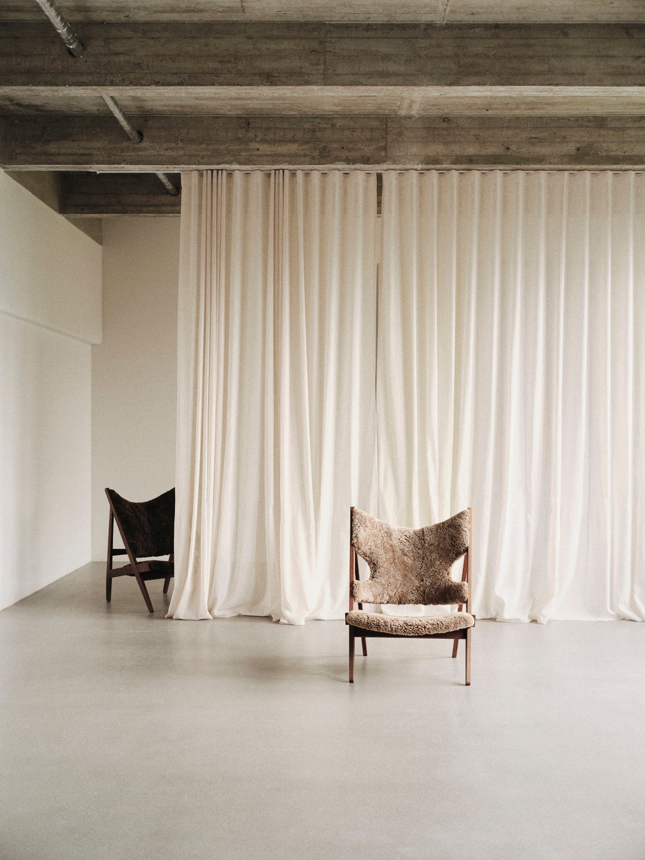 Knitting Chair. Sheepskin