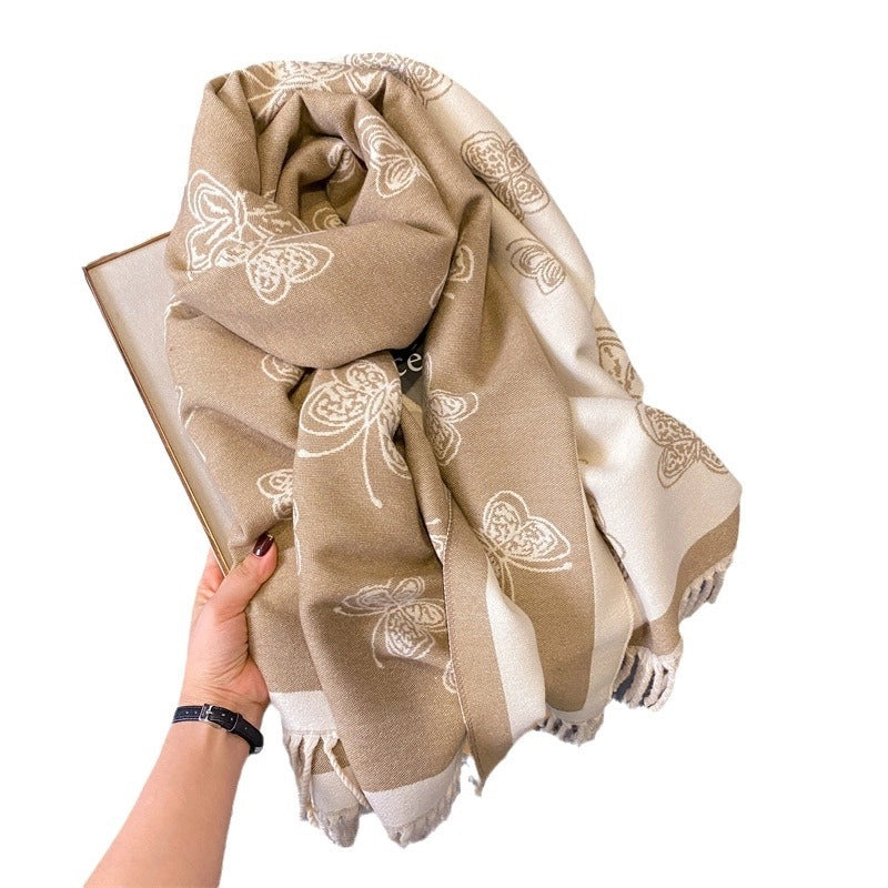 Adults Minimalist Commute Butterfly Polyester Scarf