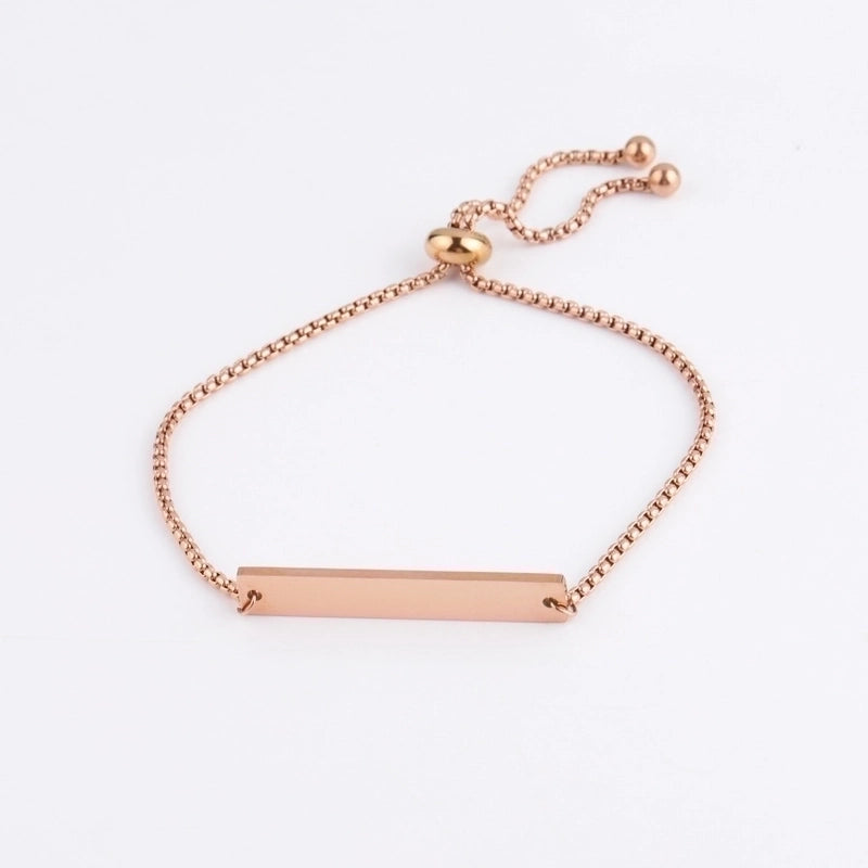 Minimalist Solid Color Titanium Steel 18K Gold Plated None Bracelets In Bulk