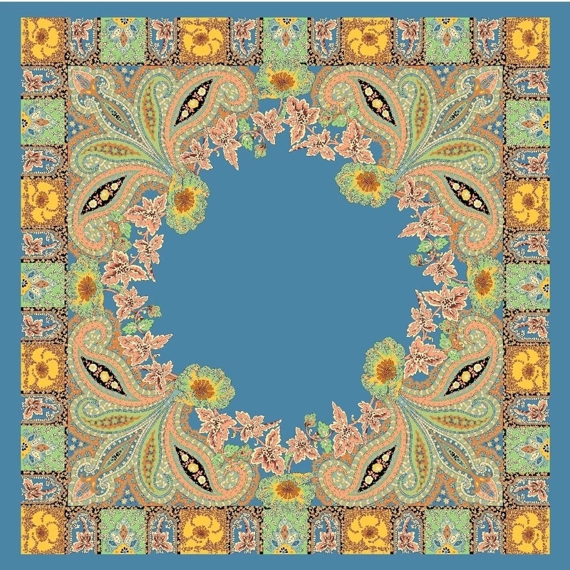 Women's Fashion Flower Satin Printing Silk Scarves