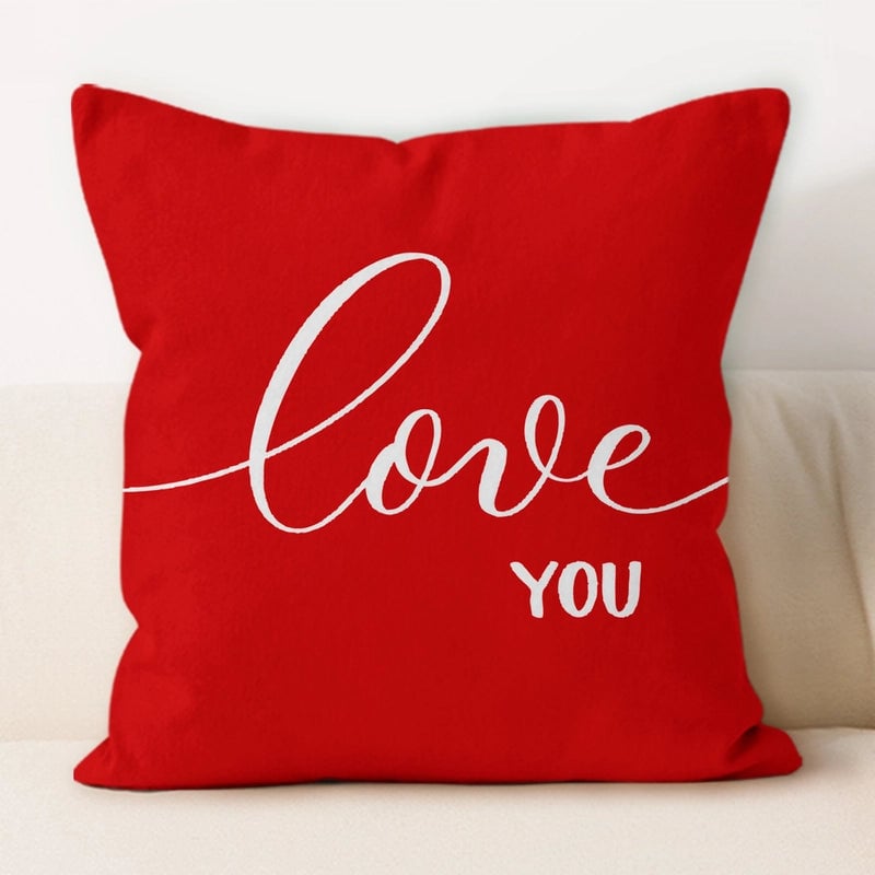 Valentine'S Day Minimalist Letter Plush Throw Pillow Pillow Cases Couch & Sofa Decor