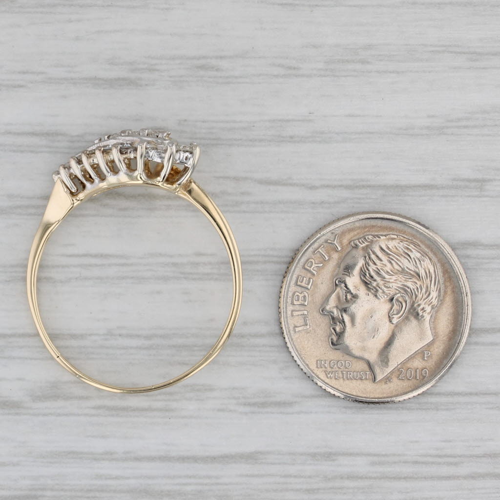 0.33ctw Diamond Paisley Ring 14k Yellow Gold Size 8