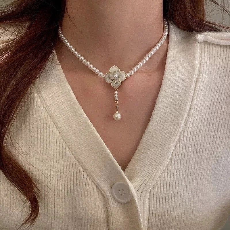 Round Pearl Plating Women's Necklace