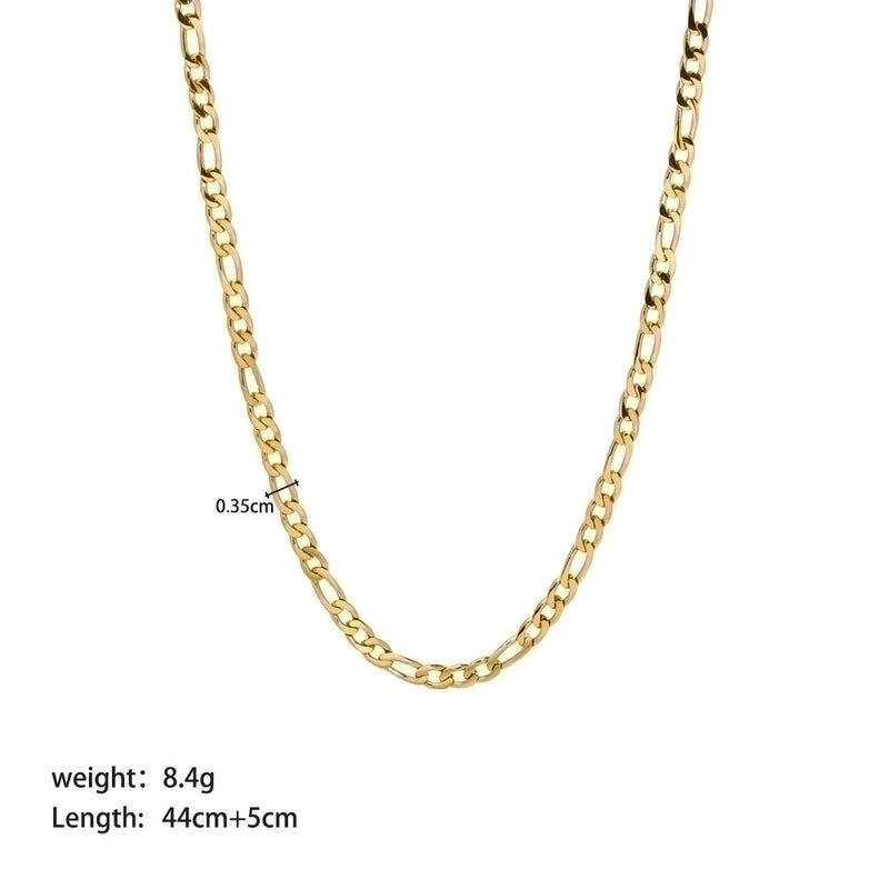304 Stainless Steel 18K Gold Plated Streetwear Plating Metal Solid Color Sweater Chain Necklace