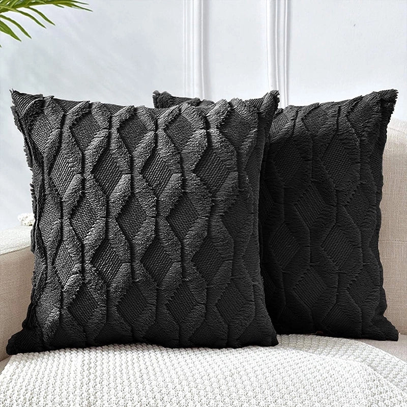 Fashion Solid Color Short Plush Pillow Cases Couch & Sofa Decor