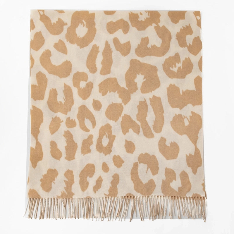 Women's Casual Zebra Leopard Polyester Tassel Scarf