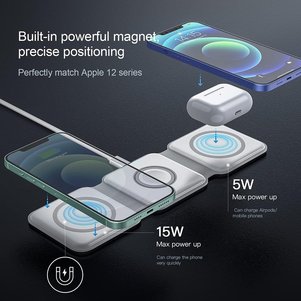 Foldable 3 in-1 Charging Station for Apple Devices