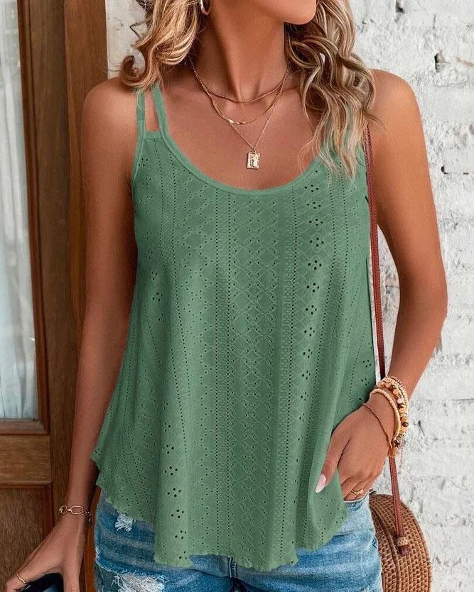 Crew Neck Sleeveless Tank Top