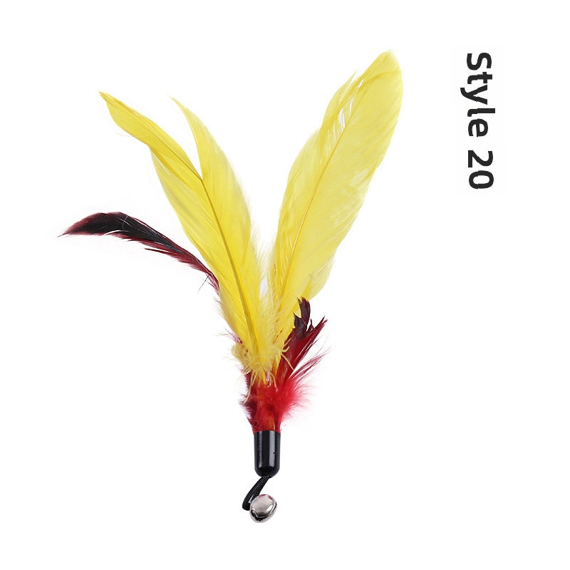 Cat Stick Replacement Head Cat Stick Feather Replacement Head Pearl Bird Cat Stick Accessories