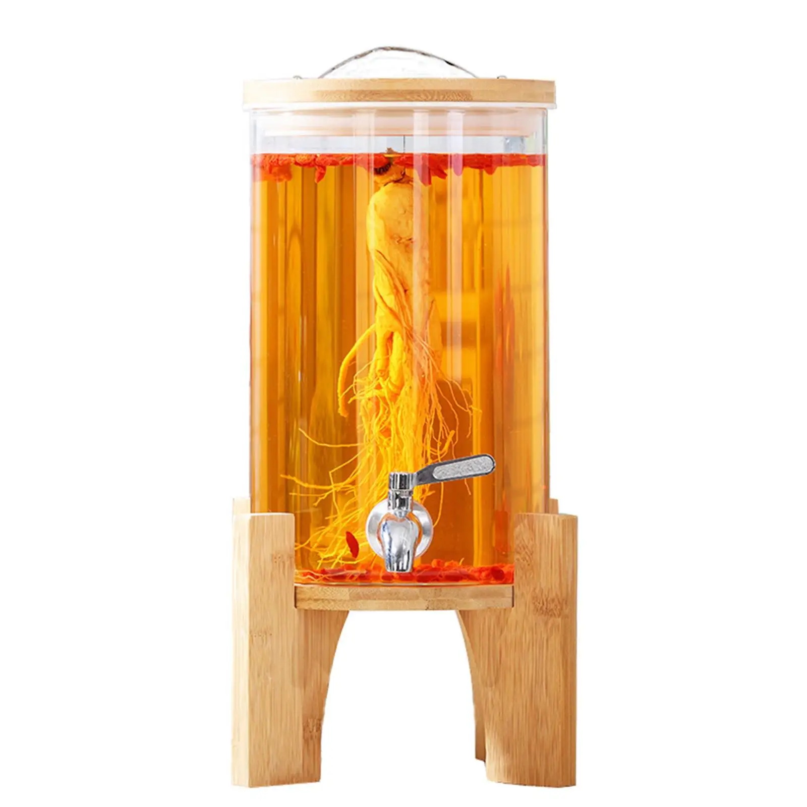 ELEGANT GLASS BEVERAGE DISPENSER JAR WITH LID