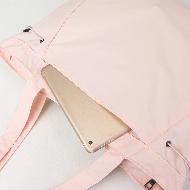 Women's Medium Nylon Solid Color Basic Classic Style Square Zipper Tote Bag