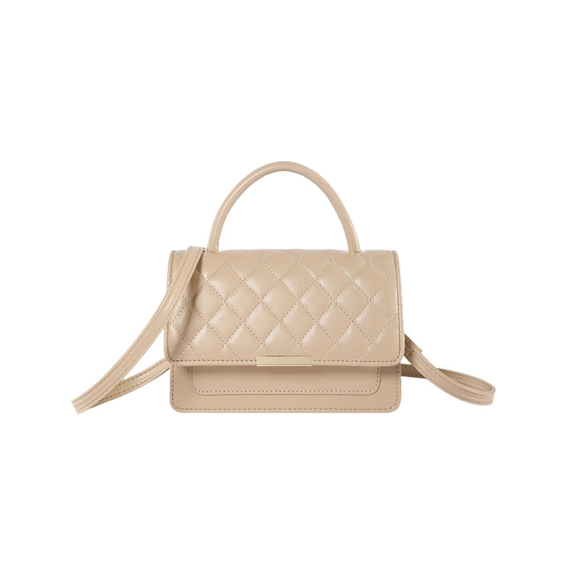 Women's Pu Leather Solid Color Classic Style Square Flip Cover Shoulder Bag
