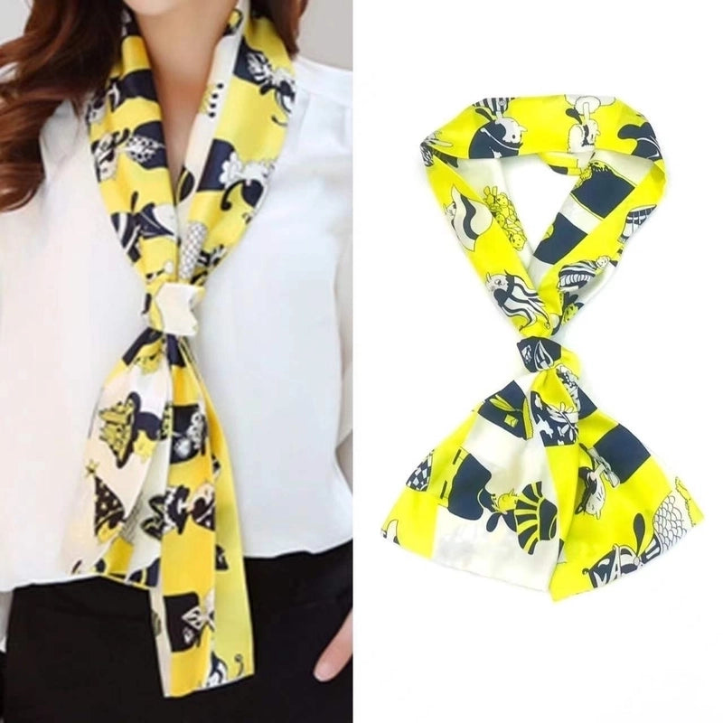 Women's Elegant Minimalist Geometric Chiffon Printing Silk Scarf