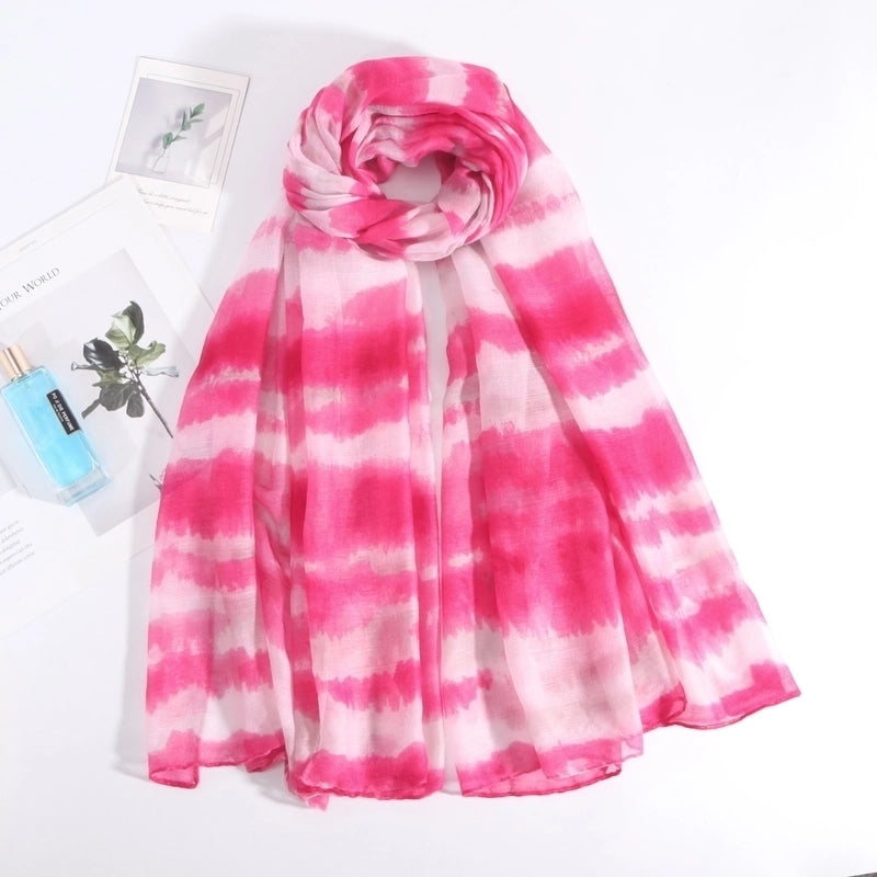 Unisex Ig Style Color Block Polyester Printing Dyeing Braid Silk Scarf