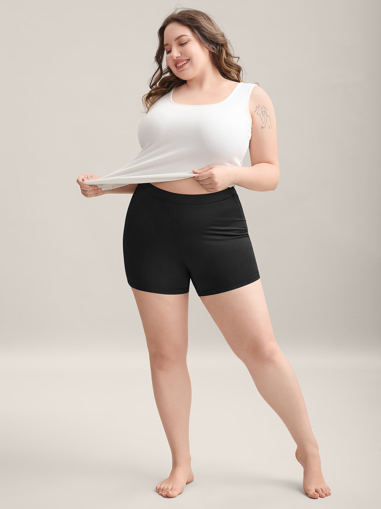 Stretchy Mid Waist Tight-Fit Shorts