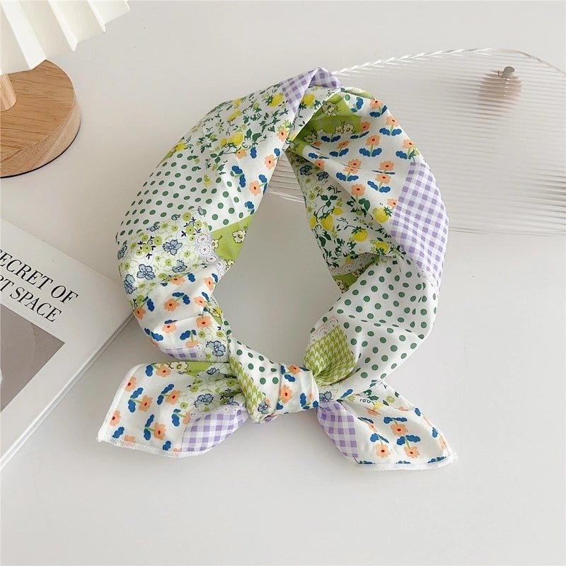 Women's Minimalist Flower Cotton And Linen Printing Scarf