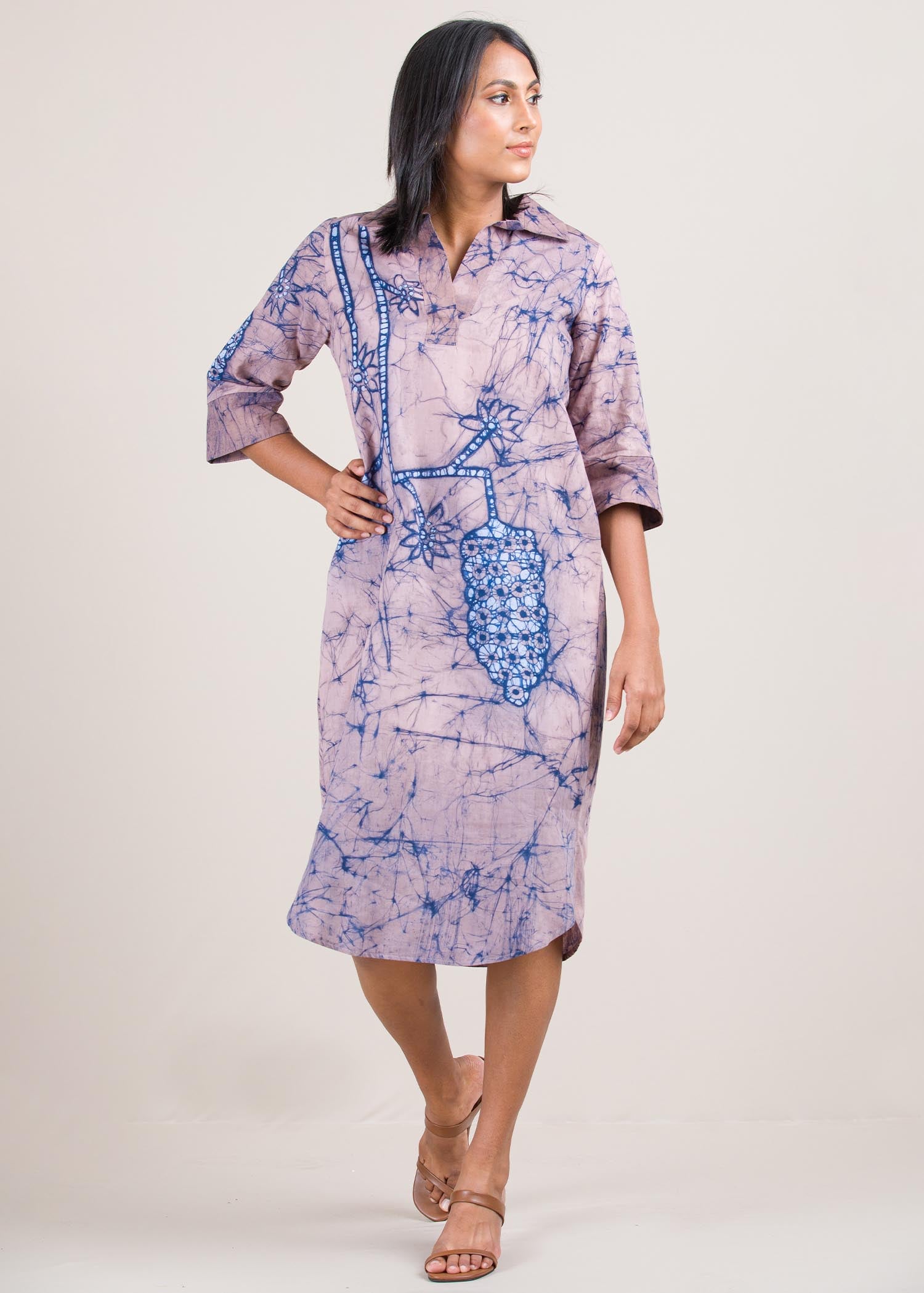 Batik shirt dress