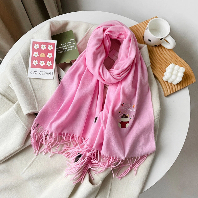 Women's Streetwear Santa Claus Polyester Scarf