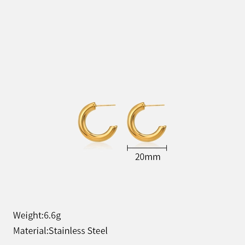 1 Pair Minimalist Solid Color Plating 304 Stainless Steel Stainless Steel Earrings