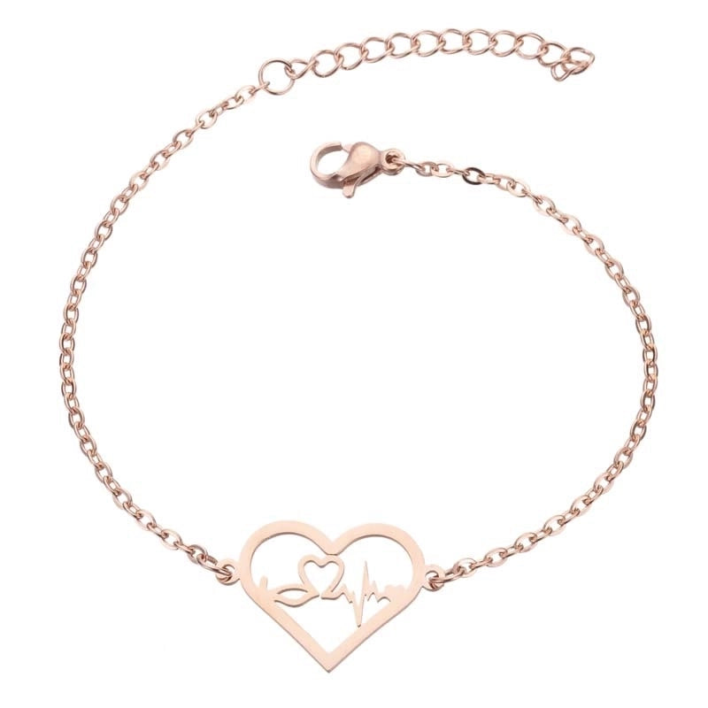 Women's Fashion Heart Butterfly Elephant Stainless Steel No Inlaid Bracelets Plating Stainless Steel Bracelets