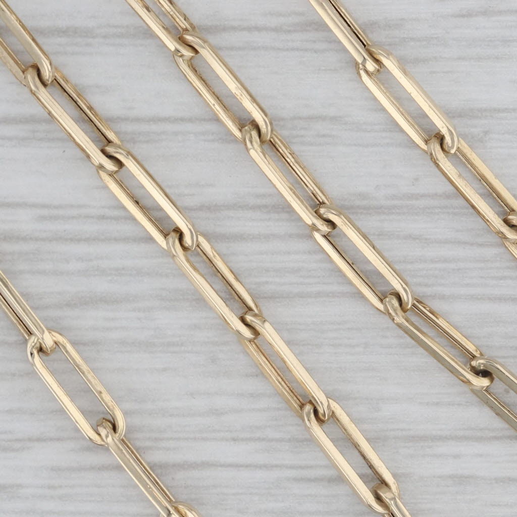 Paperclip Elongated Cable Chain Necklace 14k Yellow Gold 20 2.9mm